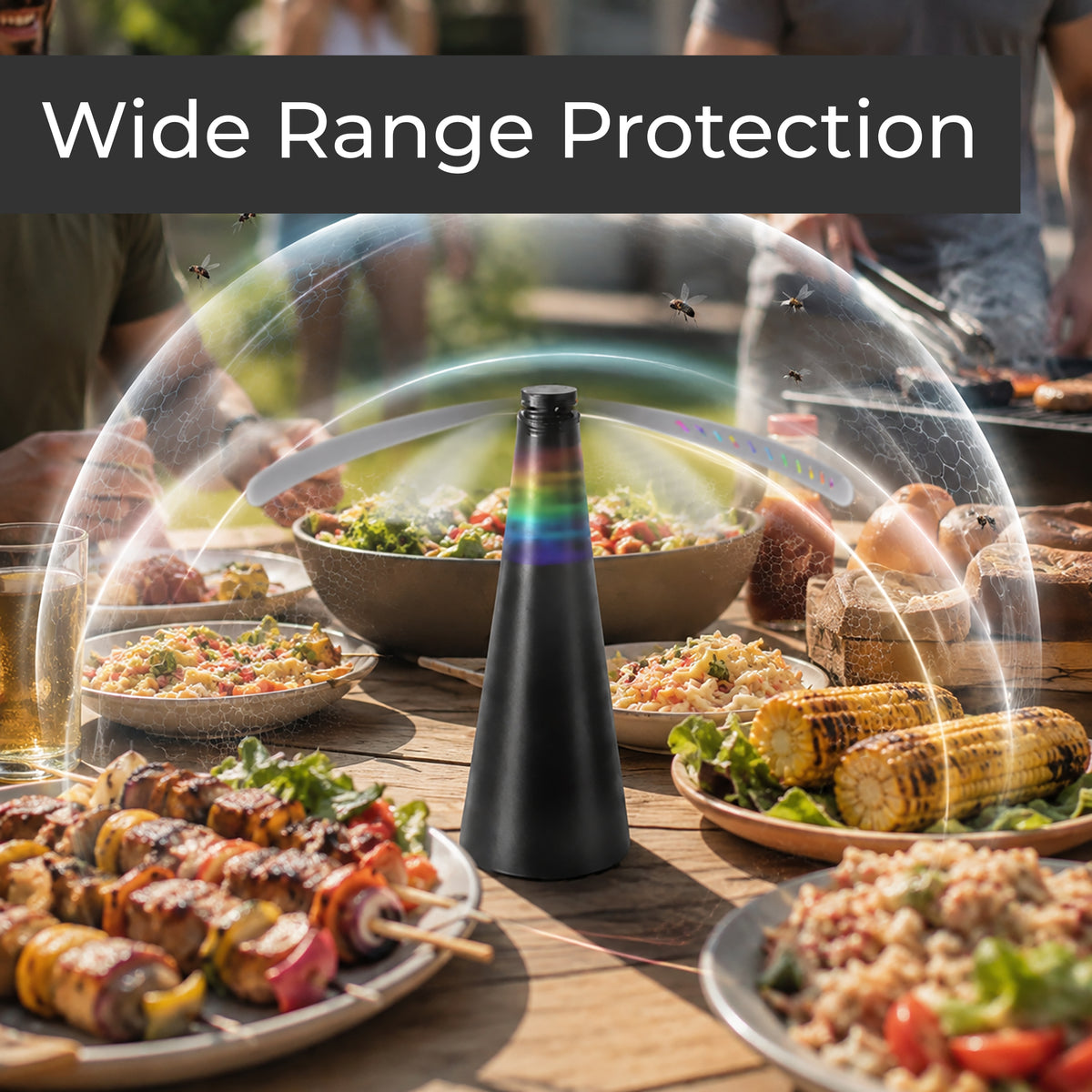 Fly Repellent Table Fans Set of 2 Battery Powered Fly Deterrent for BBQs & Outdoor Dining