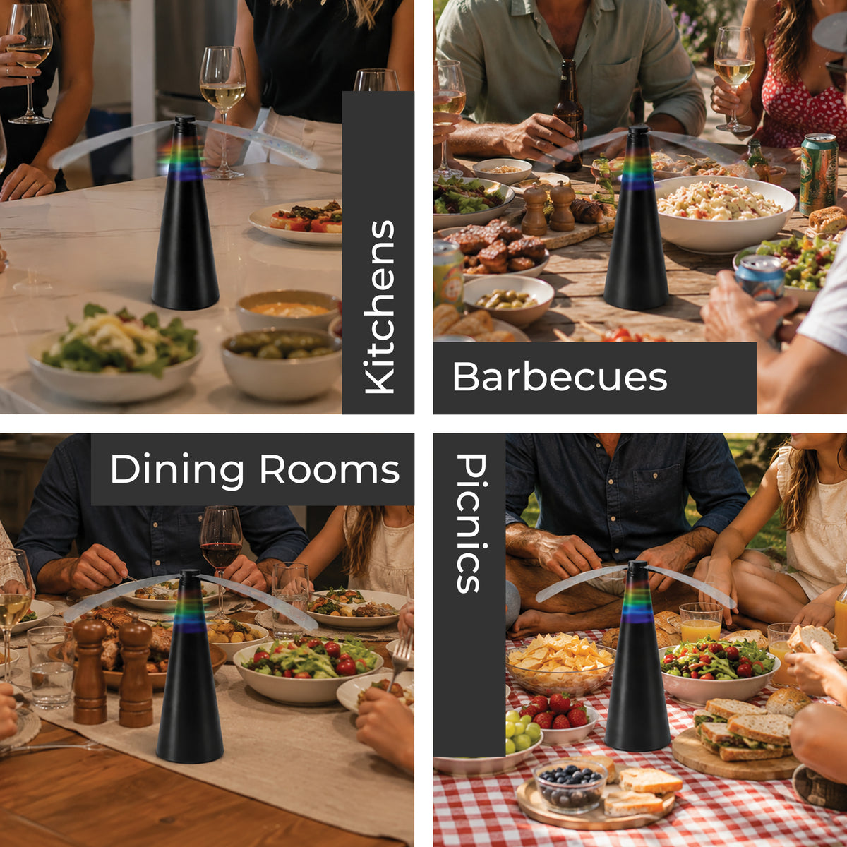 Fly Repellent Table Fans Set of 2 Battery Powered Fly Deterrent for BBQs & Outdoor Dining