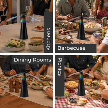 Fly Repellent Table Fans Set of 2 Battery Powered Fly Deterrent for BBQs & Outdoor Dining