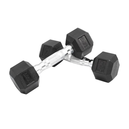 Hex Dumbbell Set (2.5kg–25kg) – Anti-Roll Rubber Coated Home Gym Weights