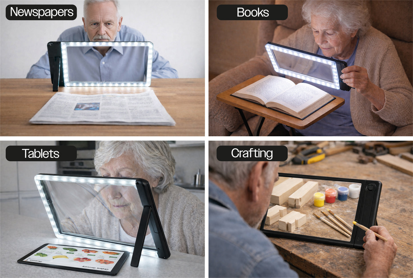 Handheld and Stand Illuminated Sheet Magnifying Glass