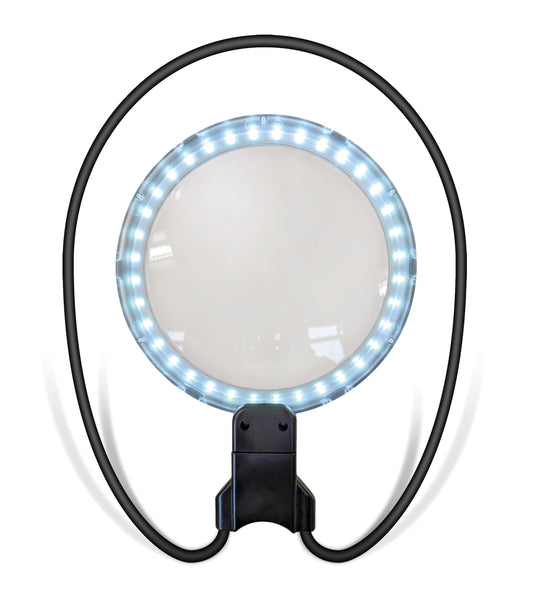Illuminated Hands Free Magnifying Glass Round