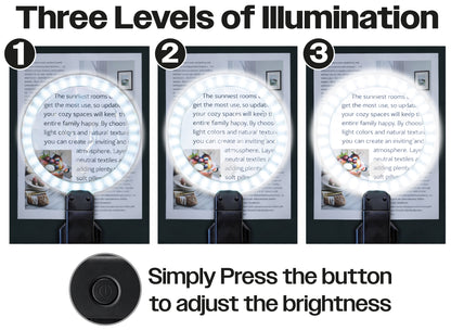 Illuminated Hands Free Magnifying Glass Round