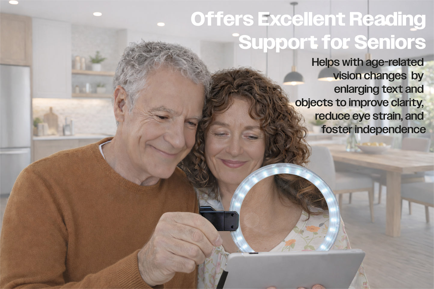 Illuminated Hands Free Magnifying Glass Round