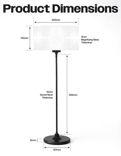 Large Hands Free Magnifier with Gooseneck Stability Stand