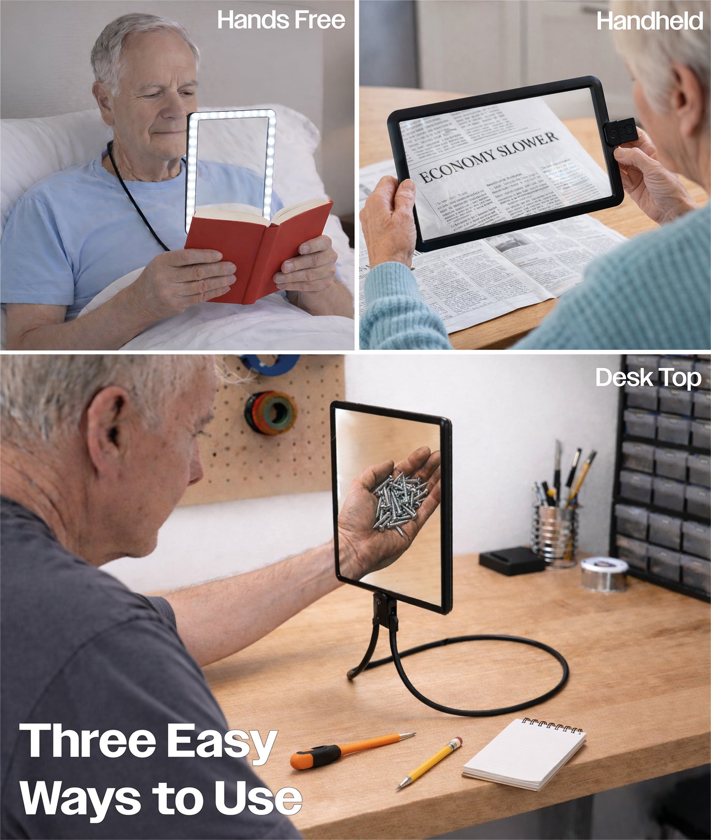 Neck Worn LED Illuminated Hands Free Magnifier