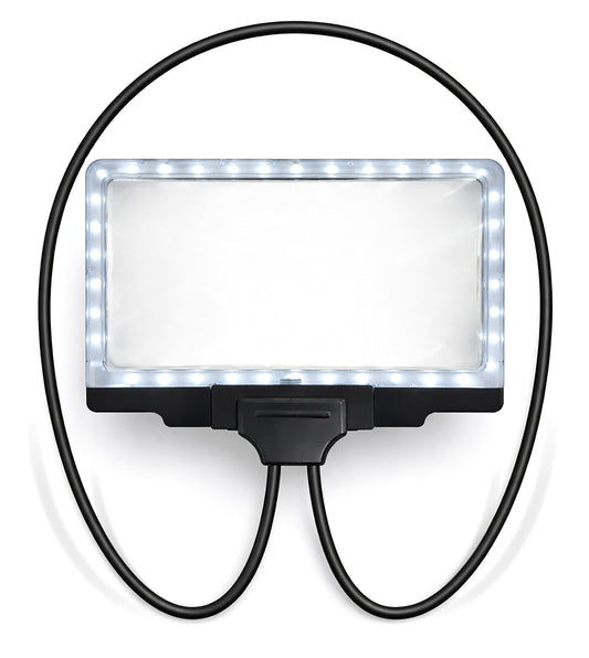 Bestfor LED Illuminated Hands‑Free Magnifier for Reading, Crafting & Hobbies – 5x Magnification