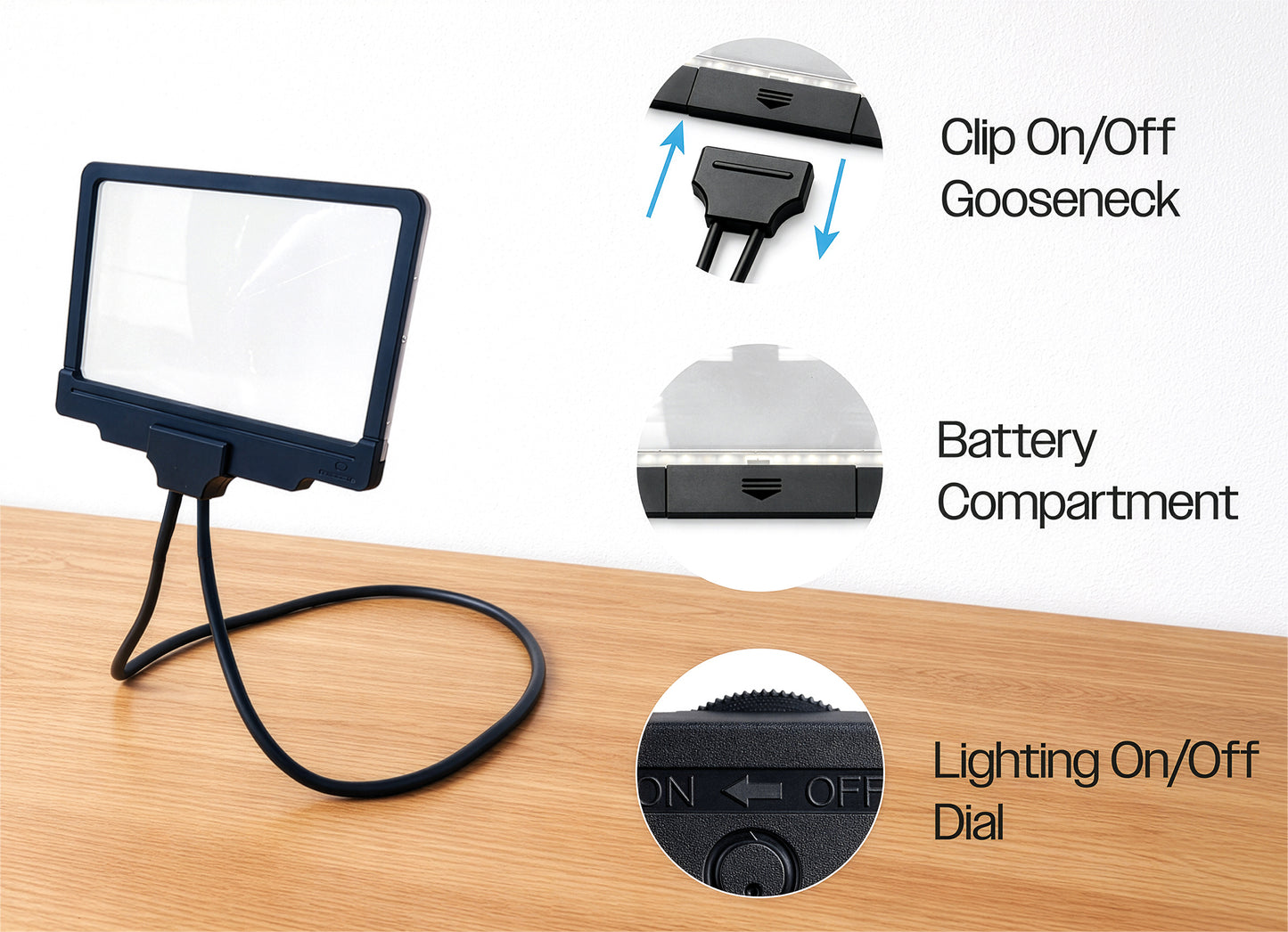 Bestfor LED Illuminated Hands‑Free Magnifier for Reading, Crafting & Hobbies – 5x Magnification