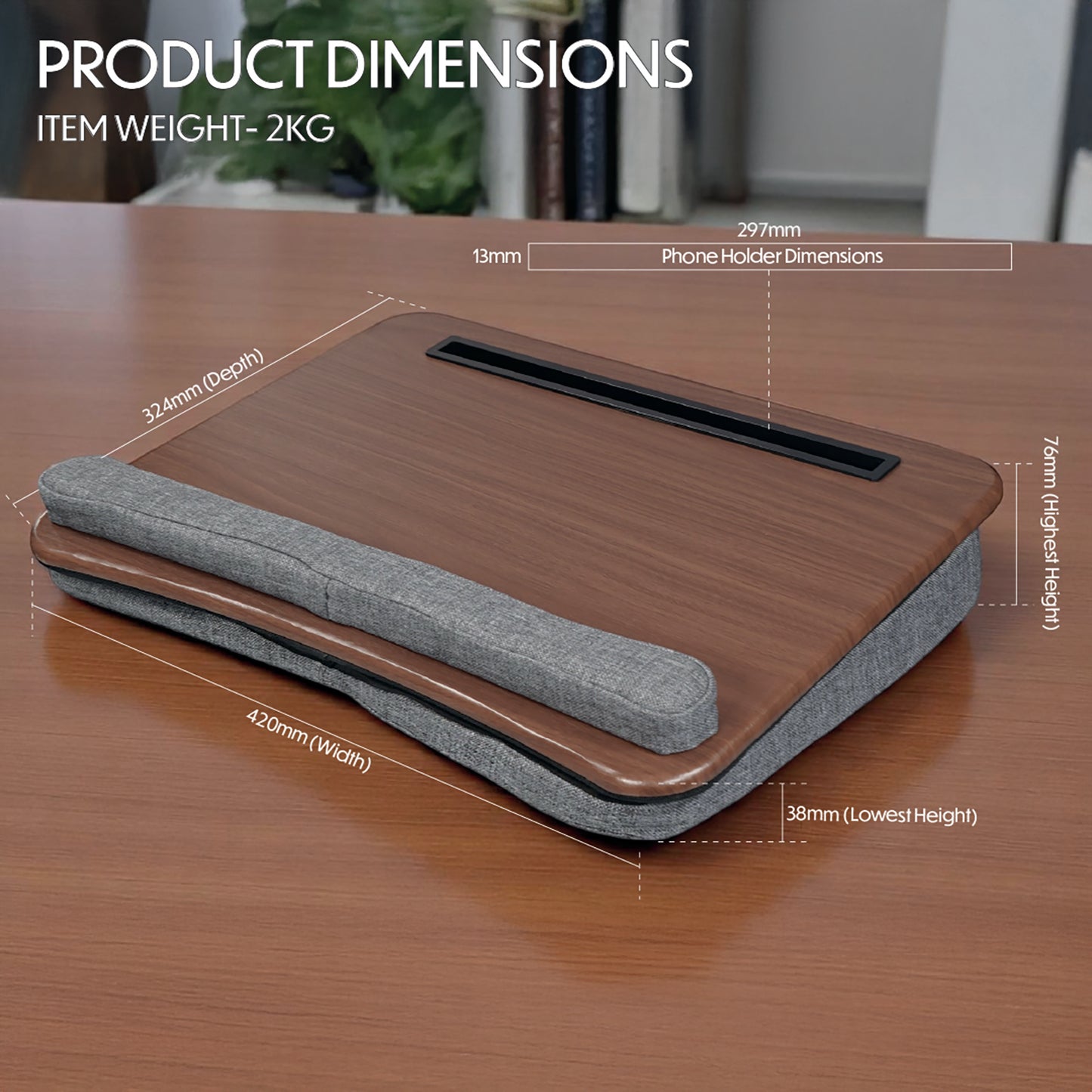 Wooden Laptop Tray with Cushion