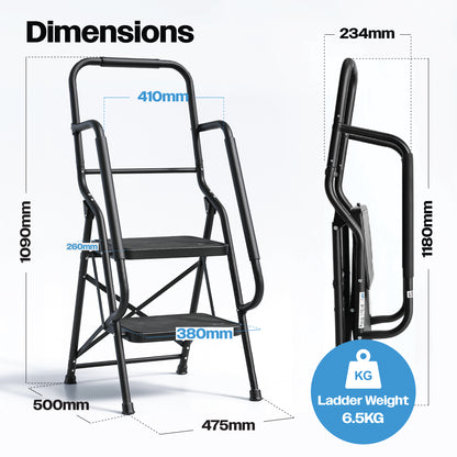 Bestfor 2 Step Ladder with Handrails