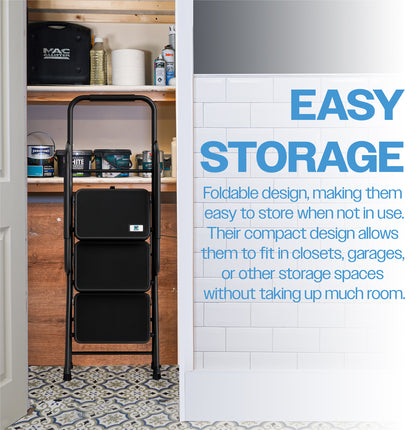 Bestfor 3 Step Ladder with Handrails