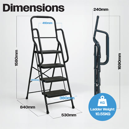 Bestfor 4 Step Ladder with Handrails