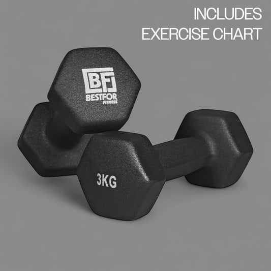 Bestfor 3kg Hex Neoprene Dumbbell Set (Pair)