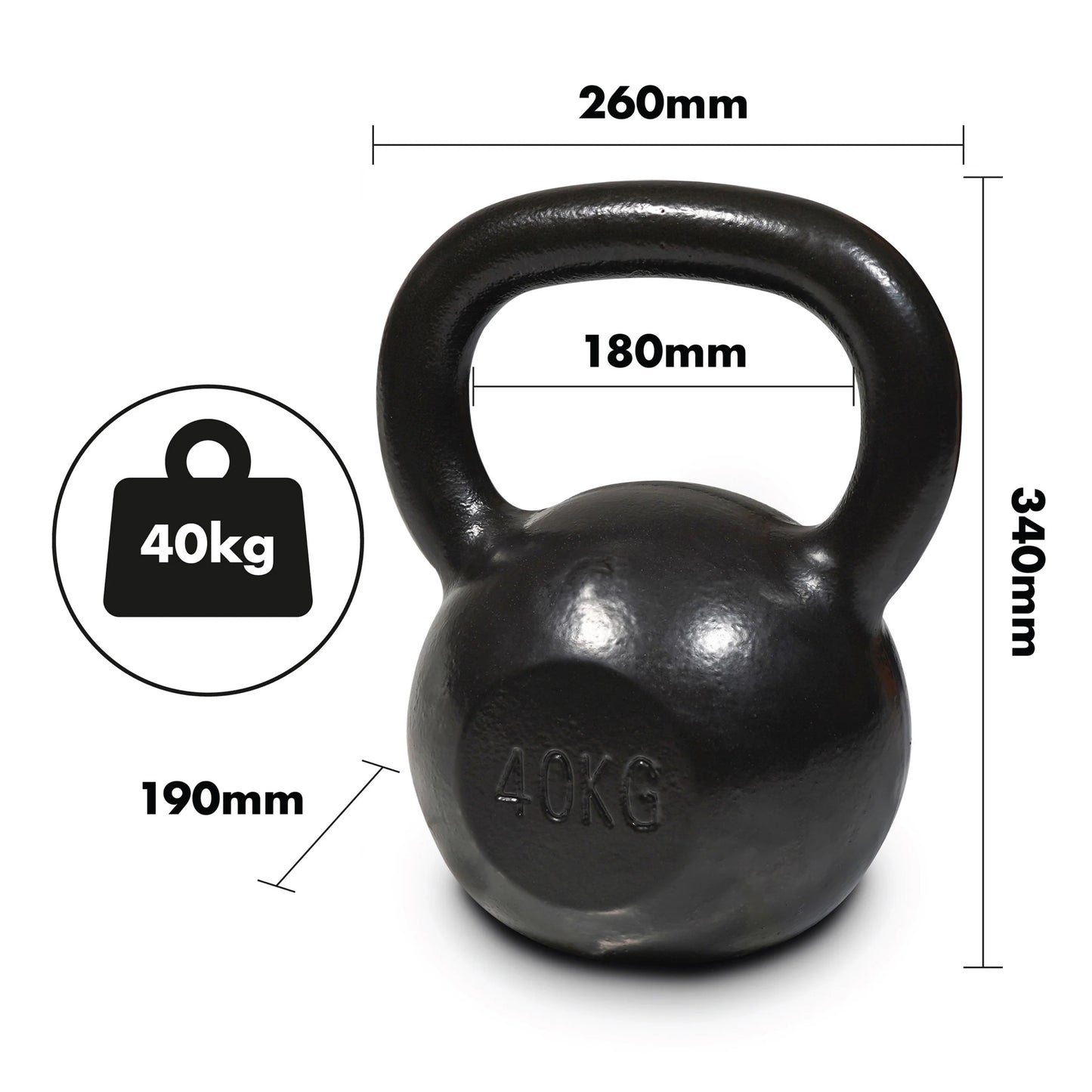Cast Iron Kettlebell - 40kgs