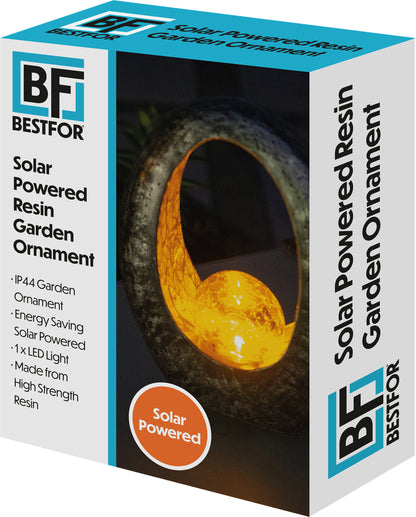 Solar Powered Resin Lamp - Full Moon