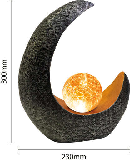 Solar Powered Resin Lamp -Crescent Moon