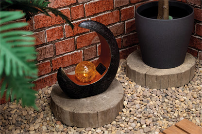 Solar Powered Resin Lamp -Crescent Moon