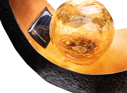Solar Powered Resin Lamp -Crescent Moon