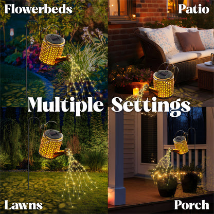 Solar Powered Watering Can with LED String Lights