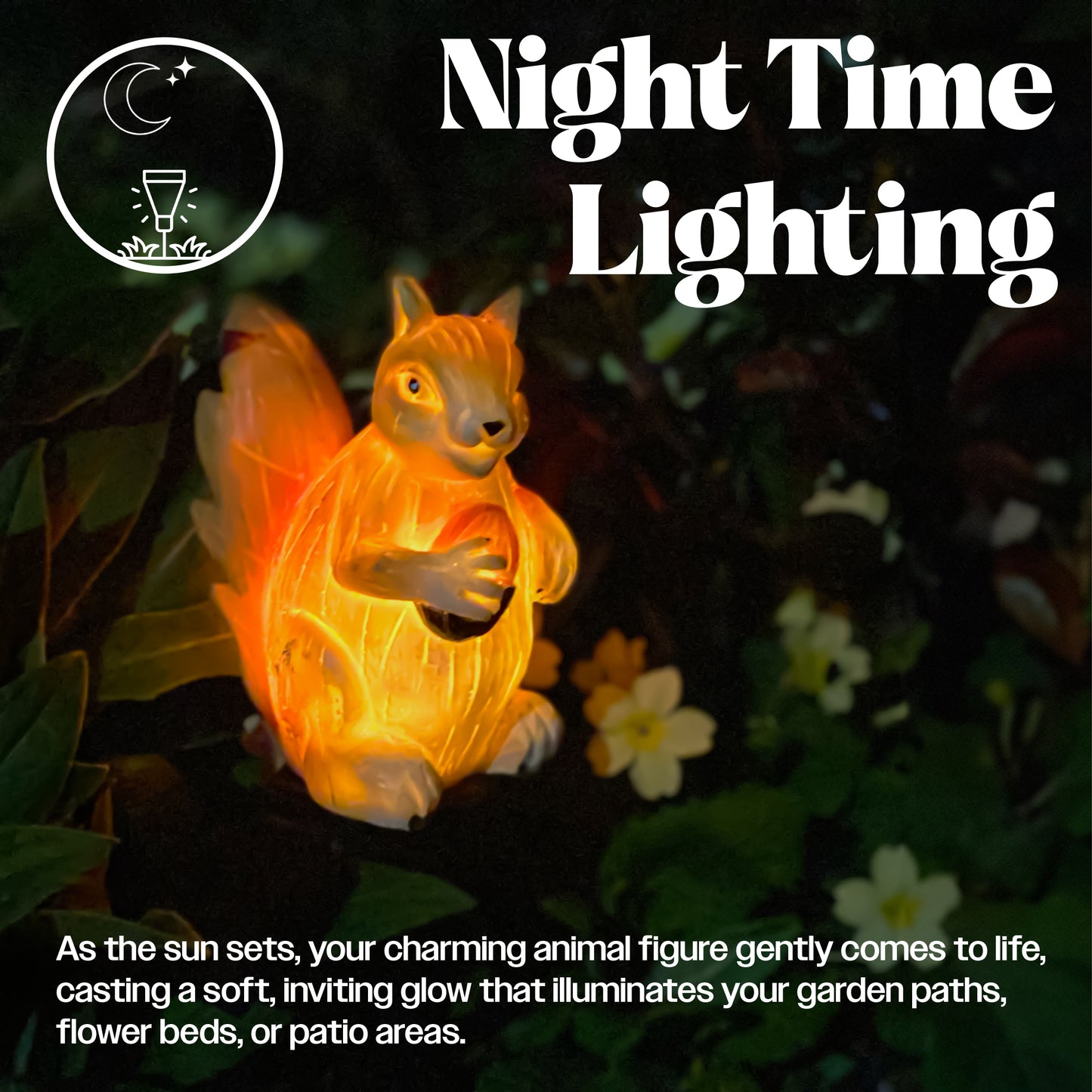 LED Solar Powered Squirrel Garden Stake Light
