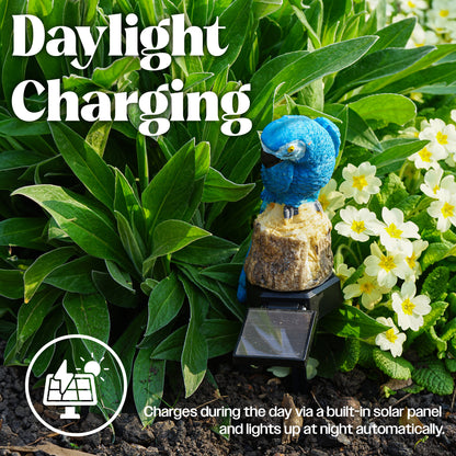 LED Solar Powered Blue Parrot Garden Stake Light
