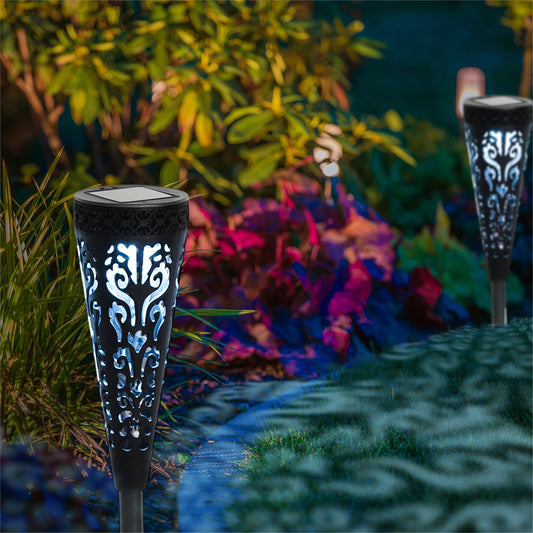 LED Solar Powered Multi Coloured Garden Torch Stake Light