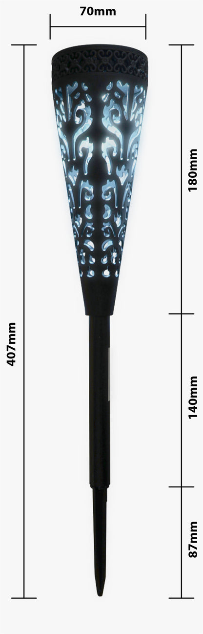 LED Solar Powered Multi Coloured Garden Torch Stake Light - Pack of 8