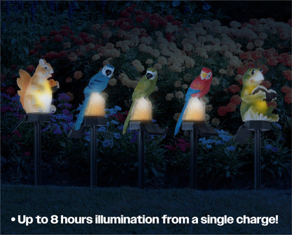 LED Solar Powered Animal Themed Garden Waterproof Lamp Lights (Set of 5)