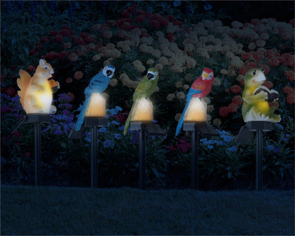 LED Solar Powered Animal Themed Garden Waterproof Lamp Lights (Set of 5)