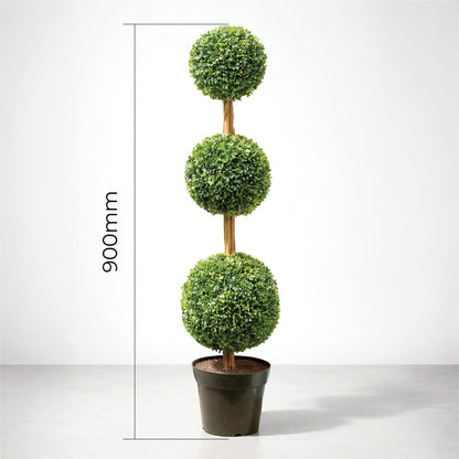 Artificial Topiary Triple Ball Tree 90cm