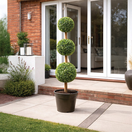 Artificial Topiary Triple Ball Tree 90cm