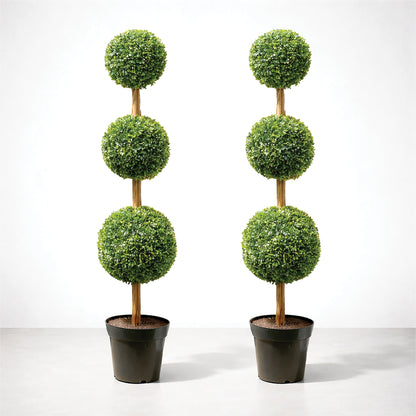 Artificial Topiary Triple Ball Tree 90cm - Pack of 2