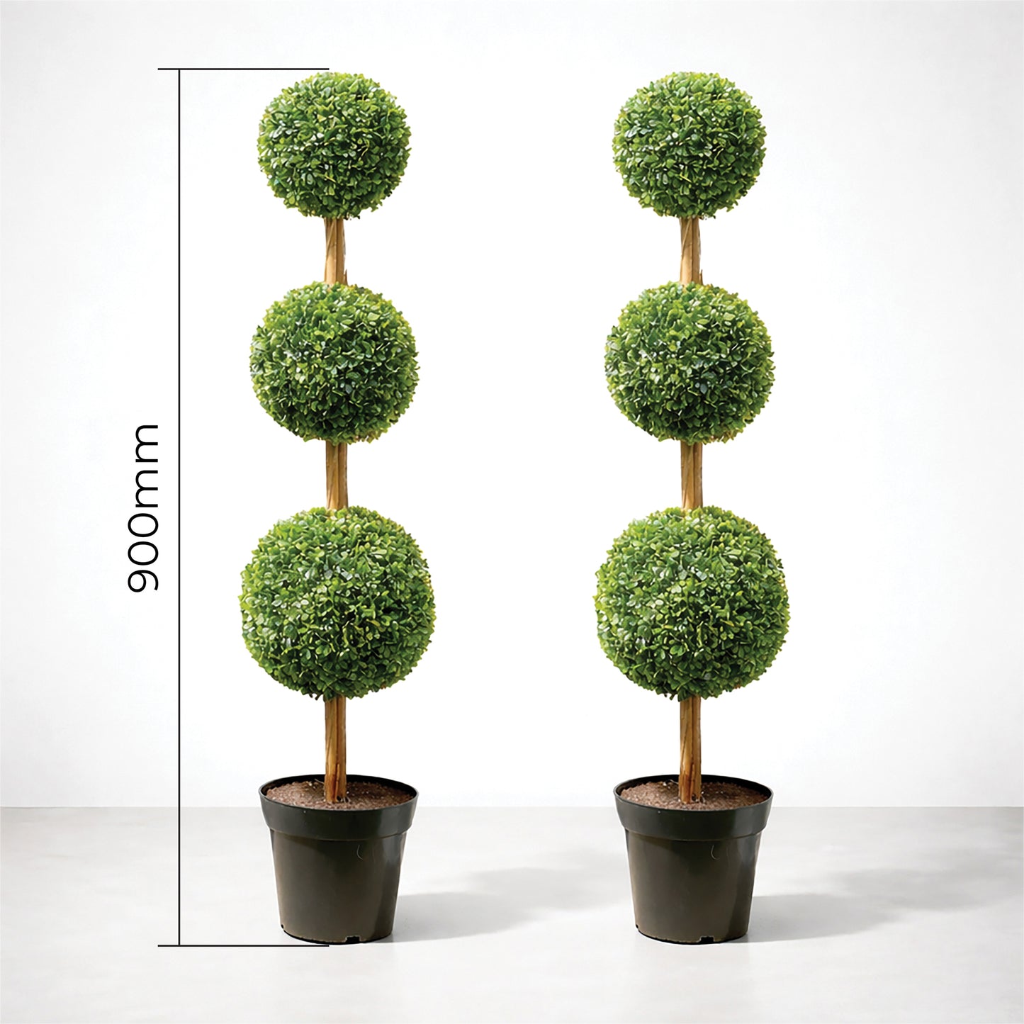 Artificial Topiary Triple Ball Tree 90cm - Pack of 2