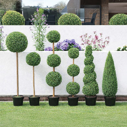 Artificial Topiary Triple Ball Tree 90cm - Pack of 2