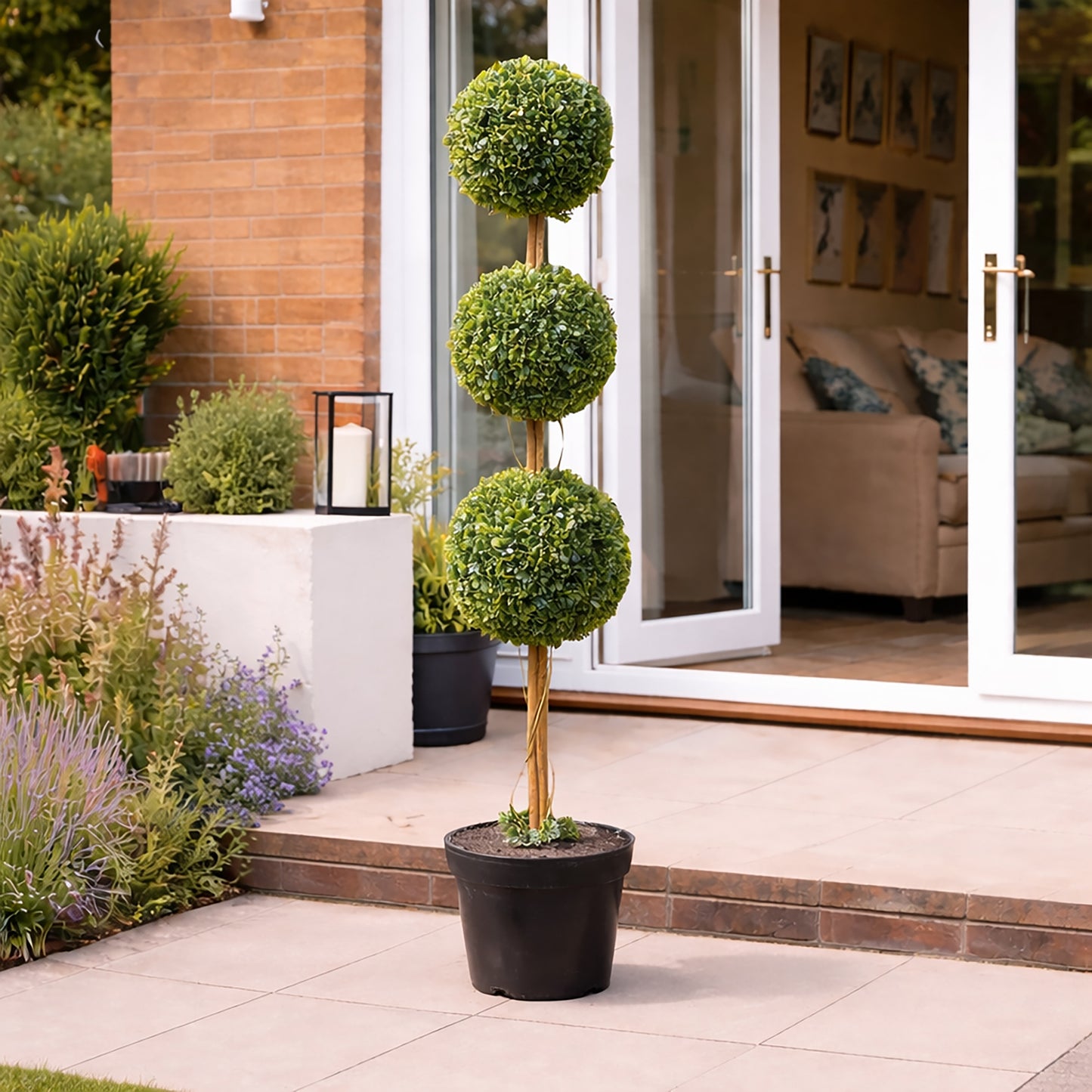 Artificial Topiary Triple Ball Tree 120cm