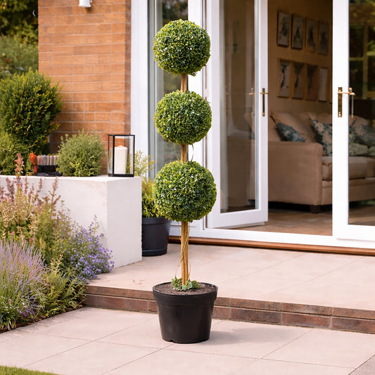 Artificial Topiary Triple Ball Tree 120cm