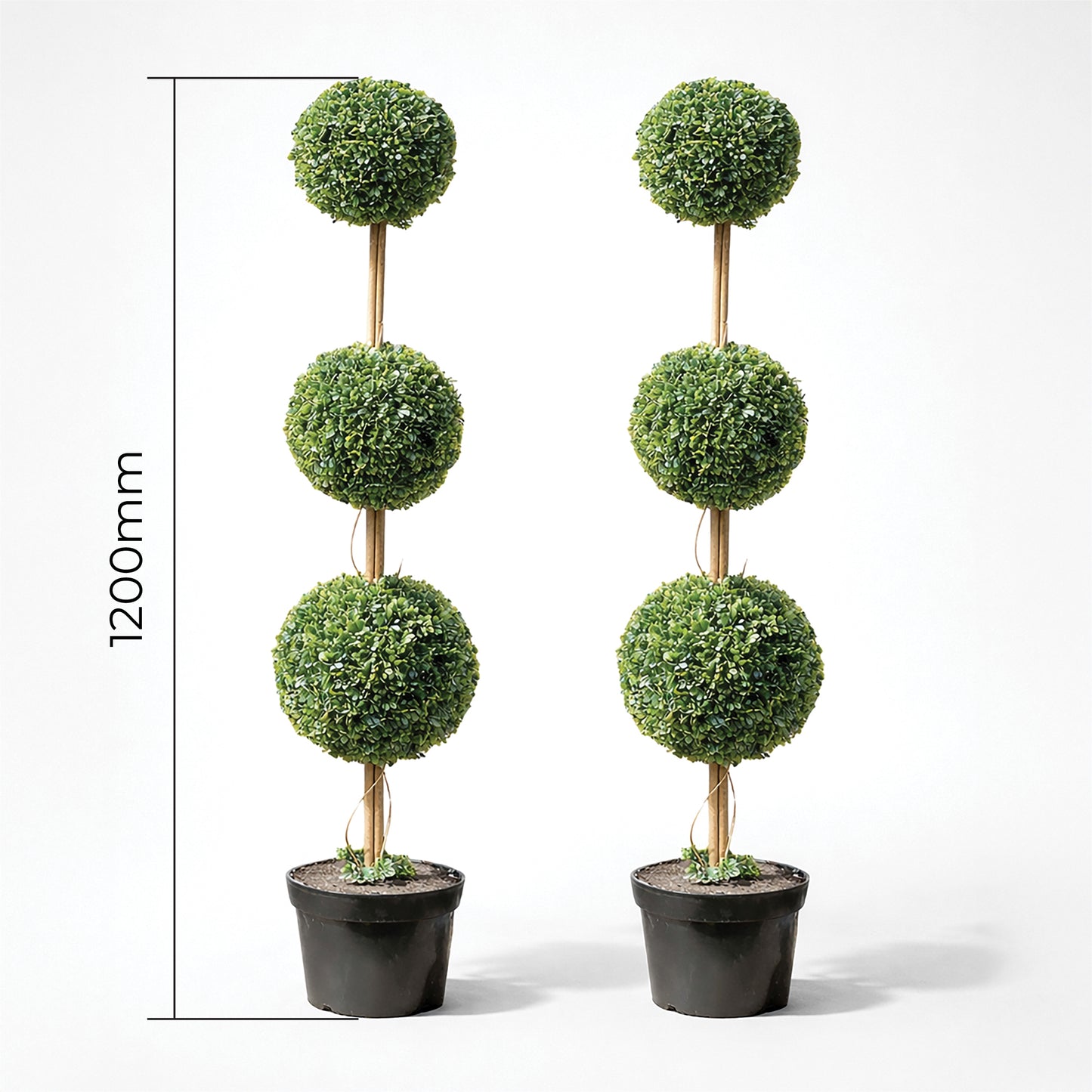 Artificial Topiary Triple Ball Tree 120cm - Pack of 2