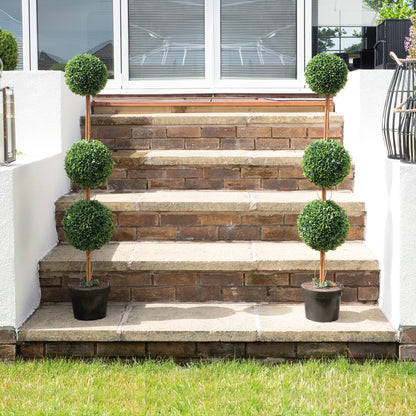 Artificial Topiary Triple Ball Tree 120cm - Pack of 2