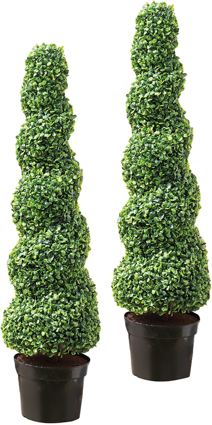 Artificial Topiary Spiral Tree 95cm - Pack of 2