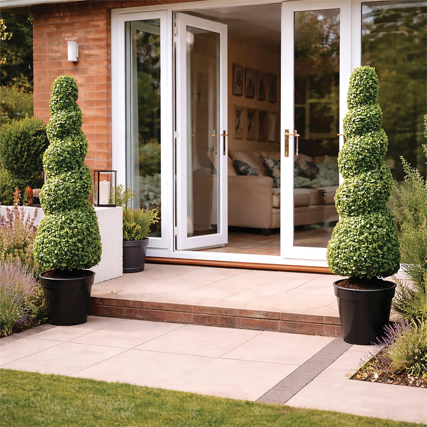 Artificial Topiary Spiral Tree 95cm - Pack of 2