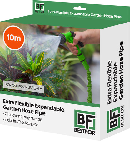 Bestfor Extra Flexible Expandable Garden Hose Pipe With 7 Function Spray Nozzle (10m)