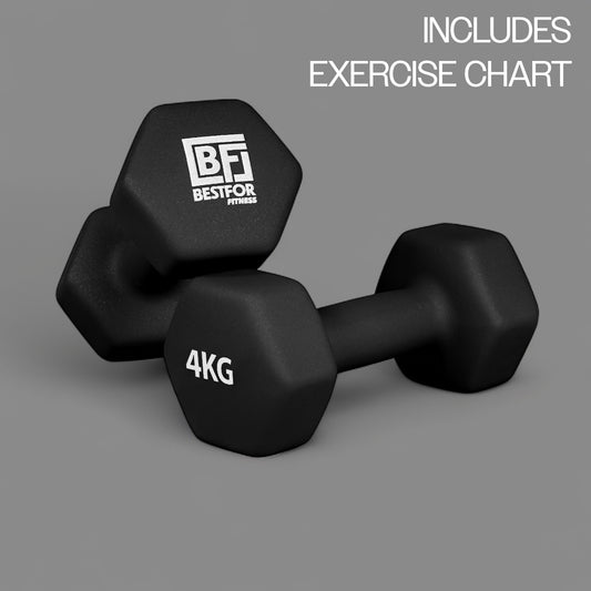 Bestfor 4kg Hex Neoprene Dumbbell Set (Pair)