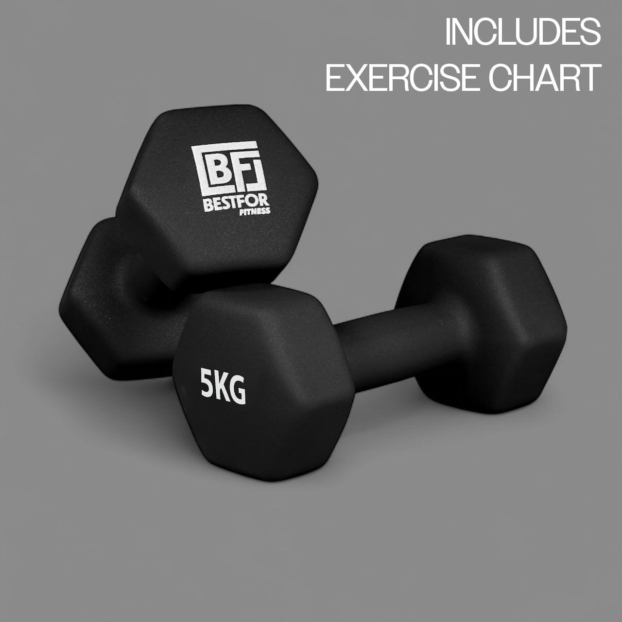 Bestfor 5kg Hex Neoprene Dumbbell Set (Pair)