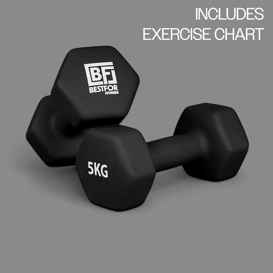 Bestfor 5kg Hex Neoprene Dumbbell Set (Pair)