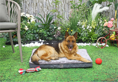 Pet Bed with Egg Crate Bamboo, Large - Charcoal