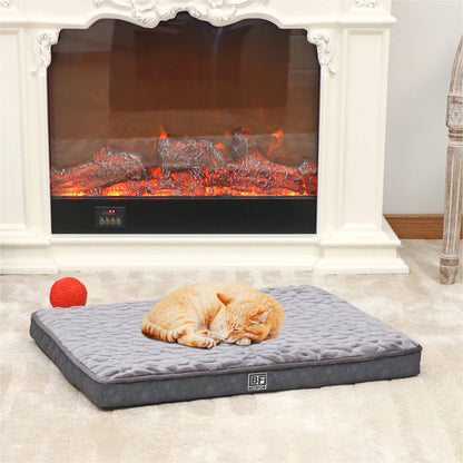 Pet Bed with Egg Crate Bamboo, Large - Charcoal