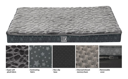 Pet Bed with Egg Crate Bamboo, Medium - Charcoal