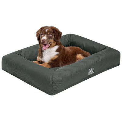Waterproof Pet Bed with Cooling Gel Memory Foam, Large - Charcoal