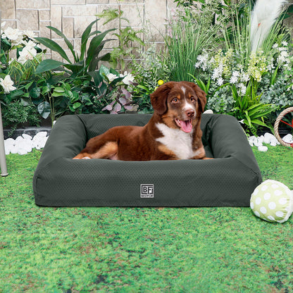 Waterproof Pet Bed with Cooling Gel Memory Foam, Large - Charcoal