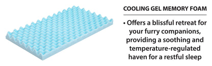 Waterproof Pet Bed with Cooling Gel Memory Foam, Medium - Charcoal